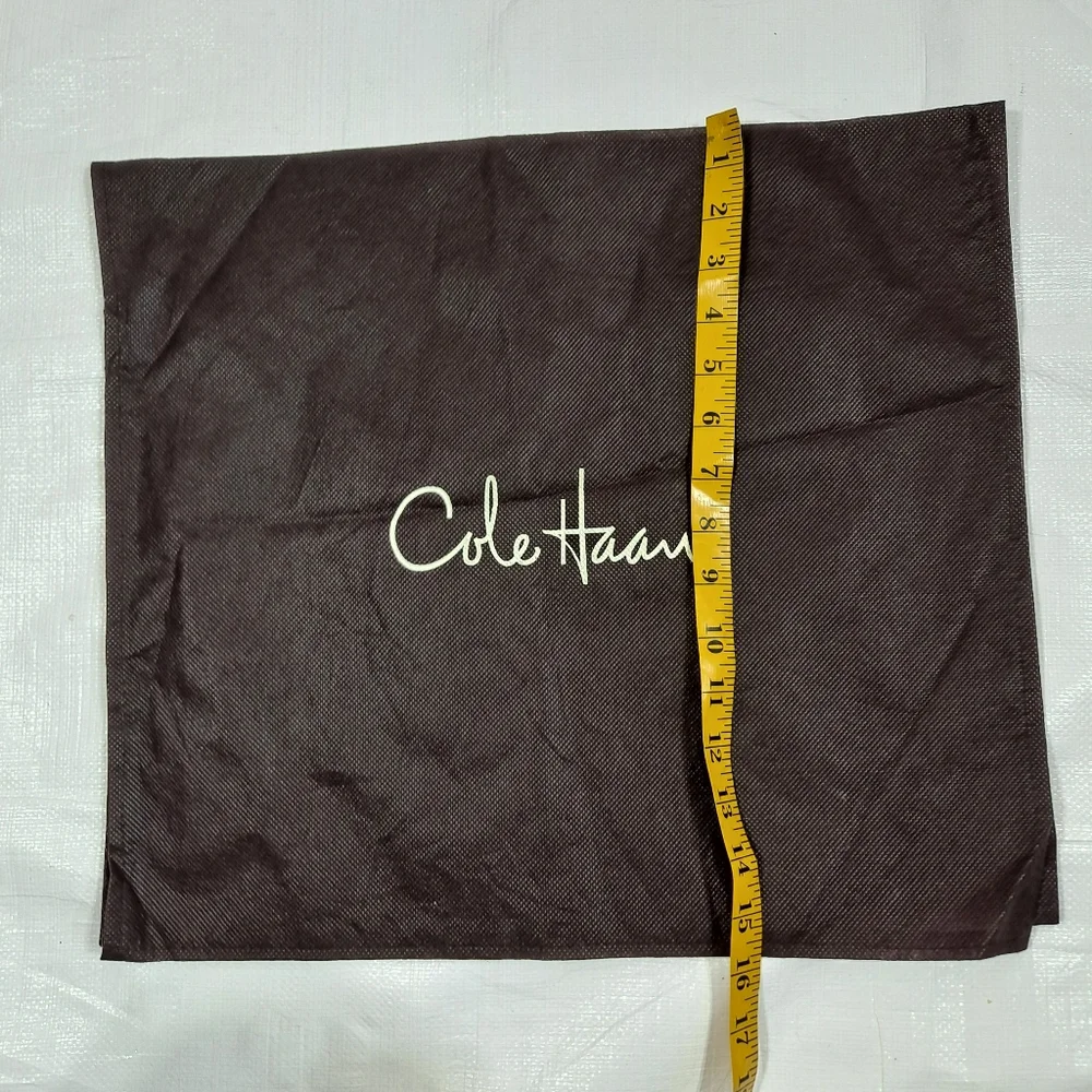 Cole Haan Brown Cream Logo Dust Cover Flap Pouch Bag